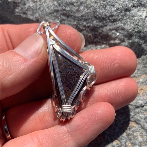 Dinosaur/Dragon’s Bone Wire Wrapped Necklace • Handmade Jewelry - Picture 3 of 9